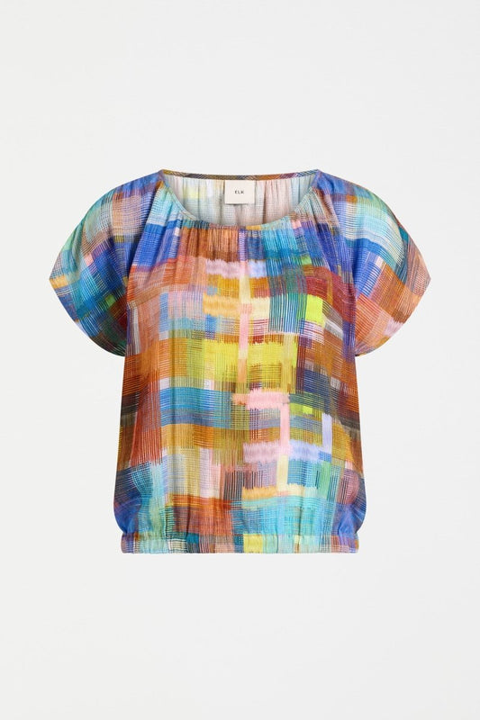 Elk Nidra top multi-coloured print.