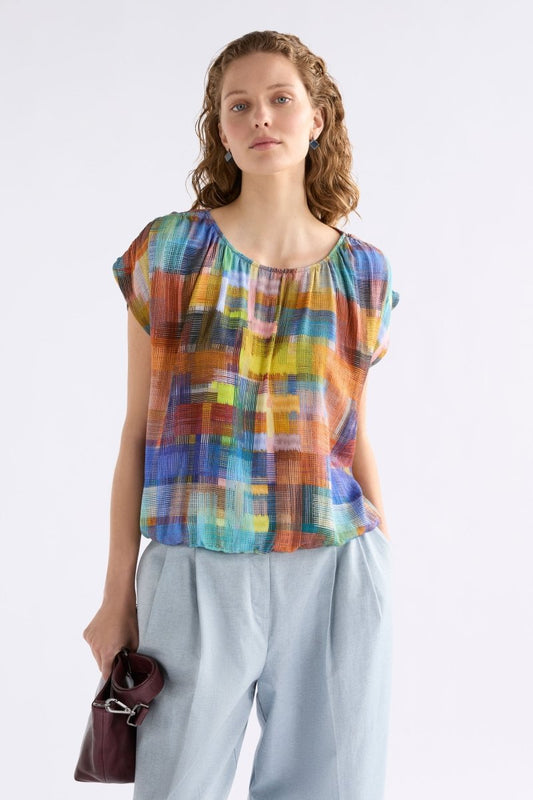 Elk Nidra top multi-coloured print.