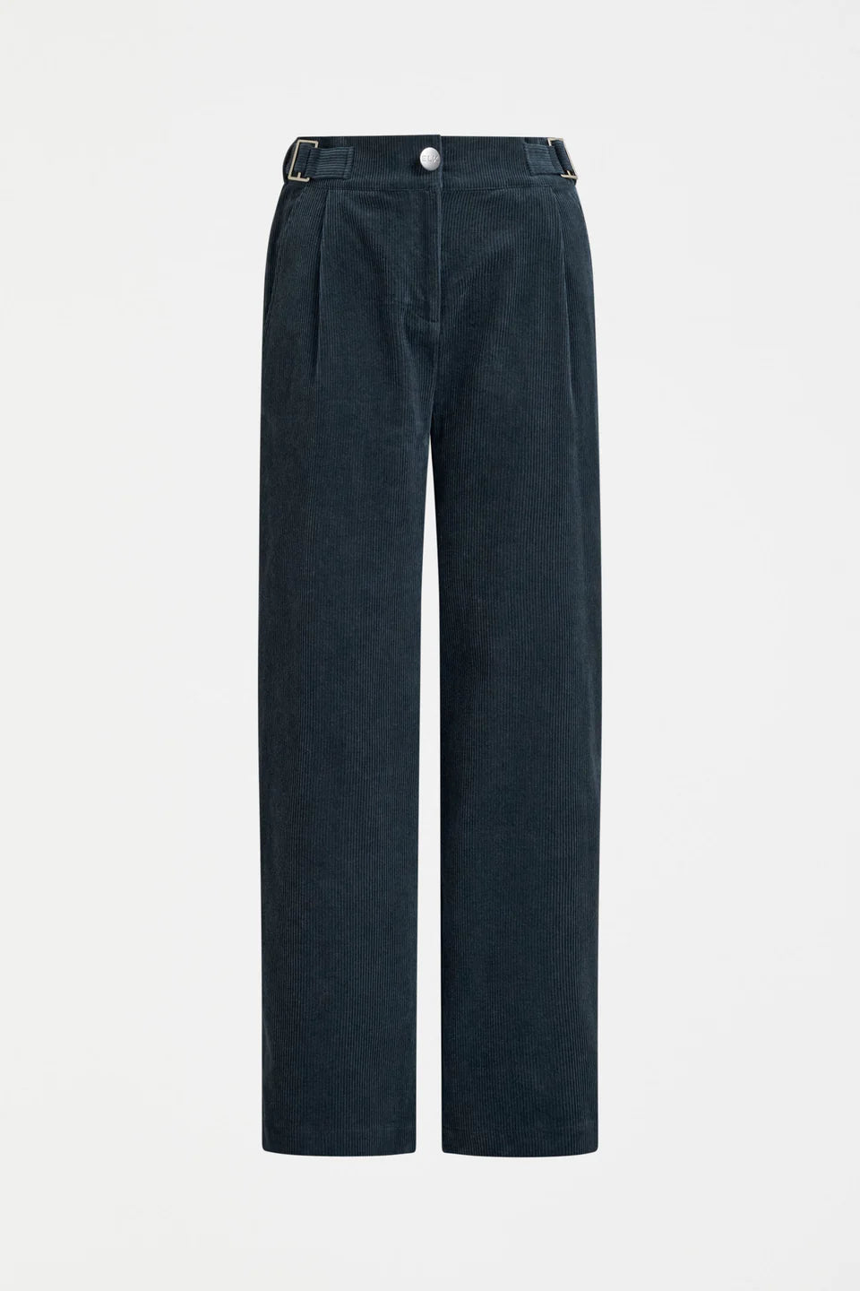 Elk Noemi corduroy straight leg pant organic cotton in Carbon dark blue grey.