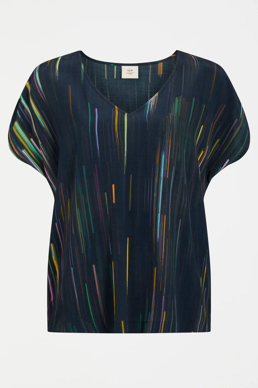 Elk Kayra V-neck top - Alinea print