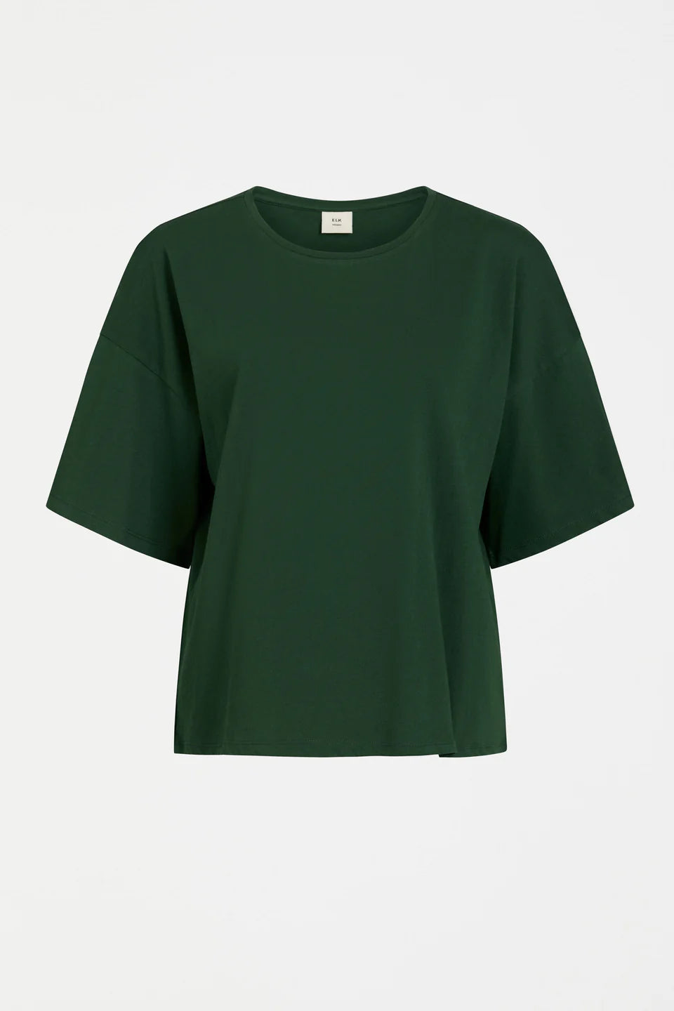 Elk Kovaa tee organic cotton in Fir forest green.