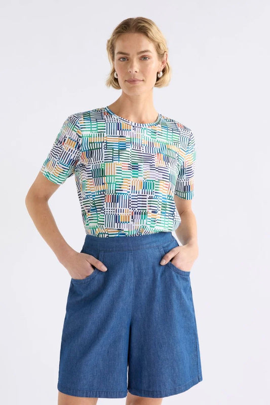 Elk Hanen organic cotton check print t-shirt.