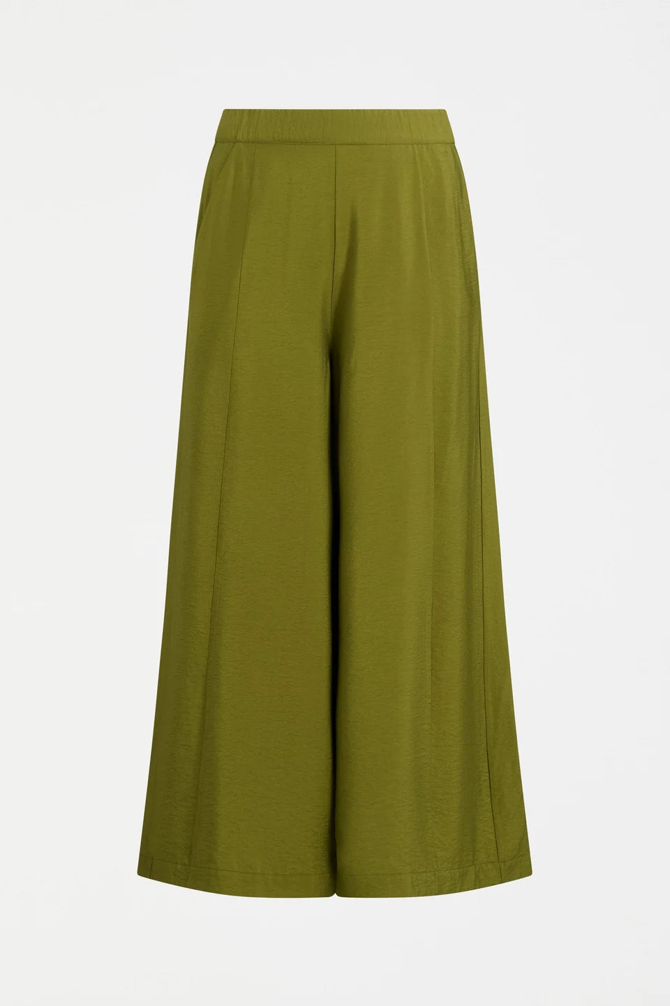 Elk Rema pants in moss green, viscose wide leg.