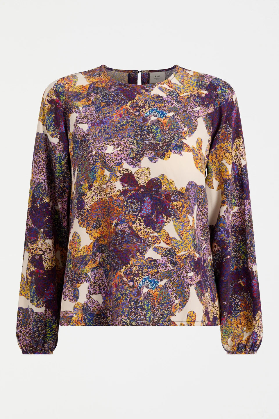 Elk Elsen top in multi colour abstract floral Lantis print.