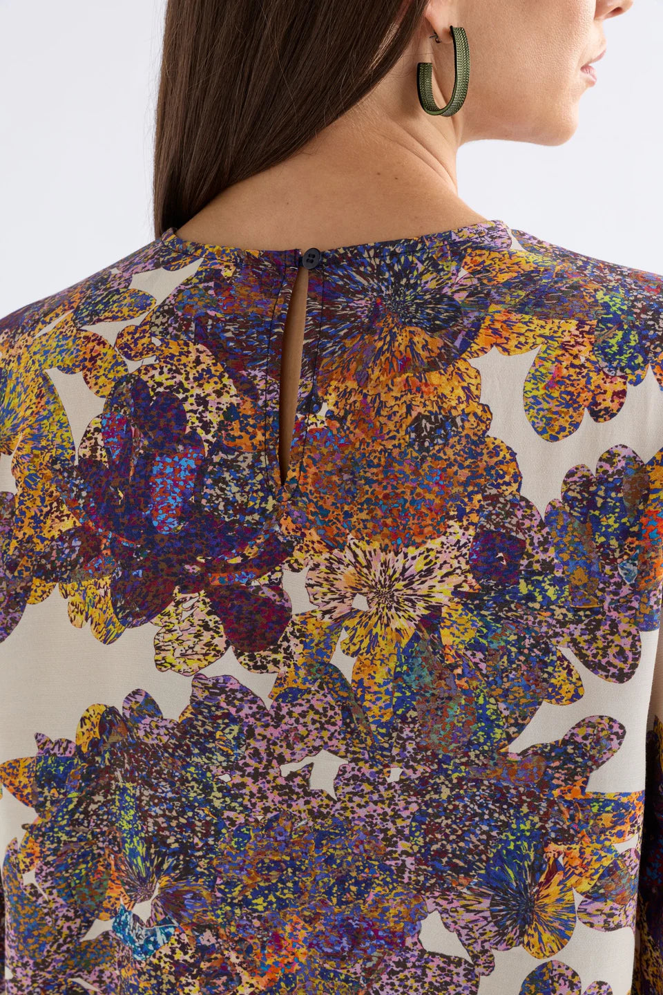 Elk Elsen top in multi colour abstract floral Lantis print.