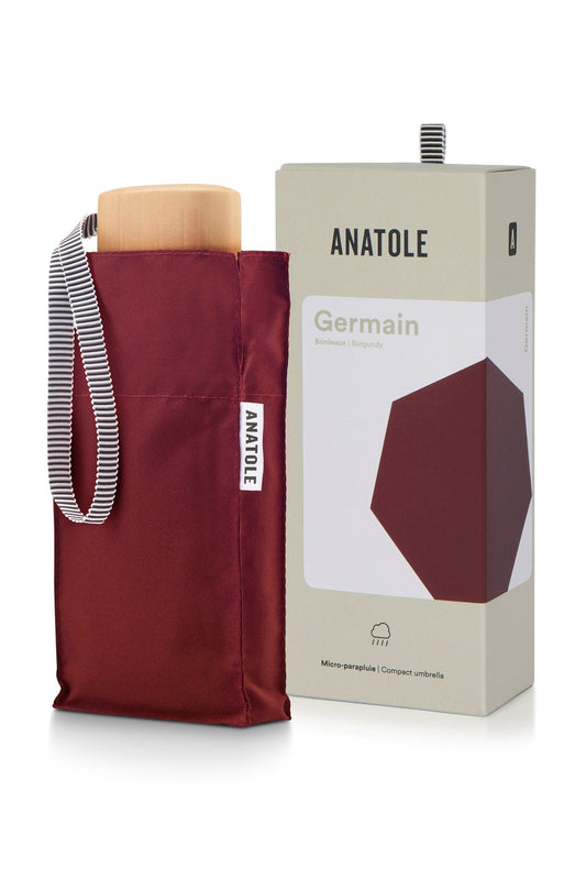 Anatole Germain burgundy maroon micro umbrella boxed.