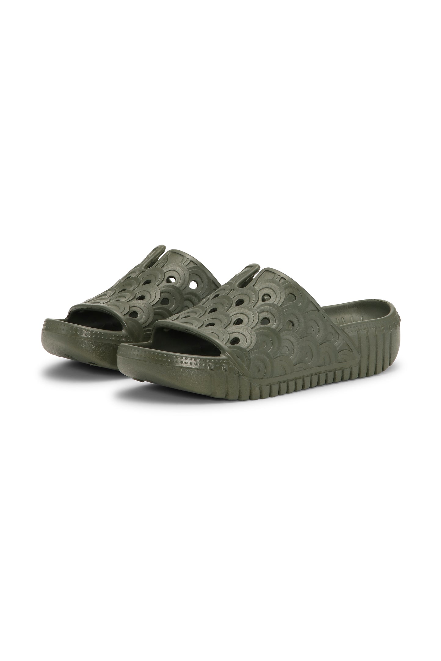 Ilse Jacobsen Birch EVA slide sandal in Army khaki.