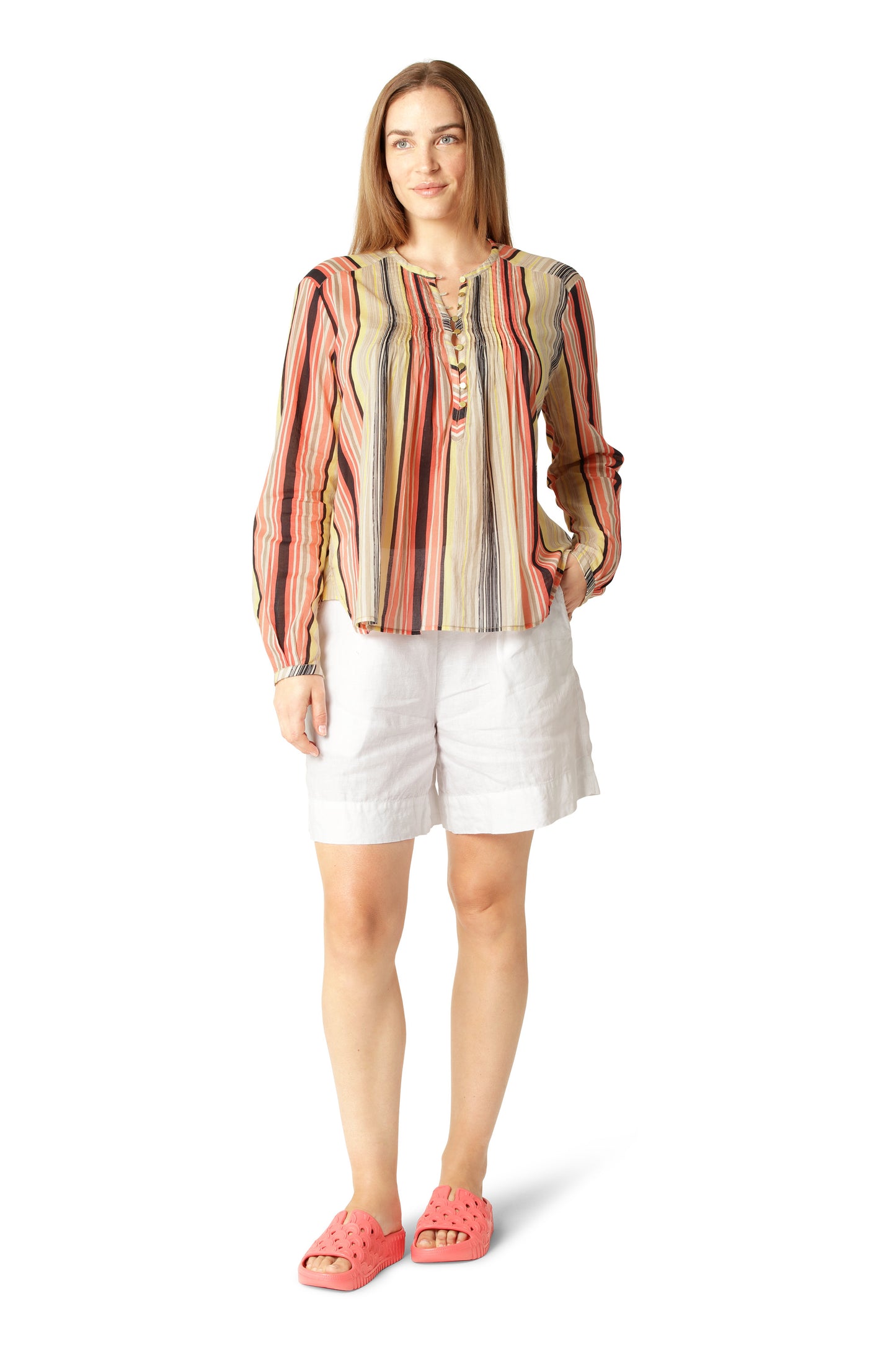 Ilse Jacobsen Birch EVA slide sandal in Dubarry coral.