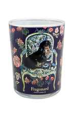 Load image into Gallery viewer, Fragonard limited edition Porte-bonheur mint and chocolate candle featuring a spaniel on a seat.