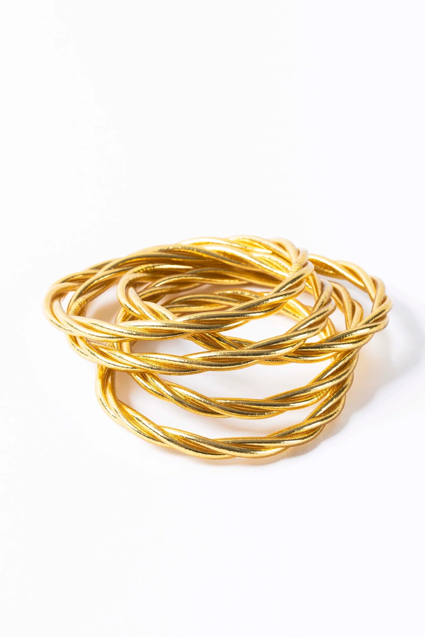 Buddhist bracelets light gold twist.