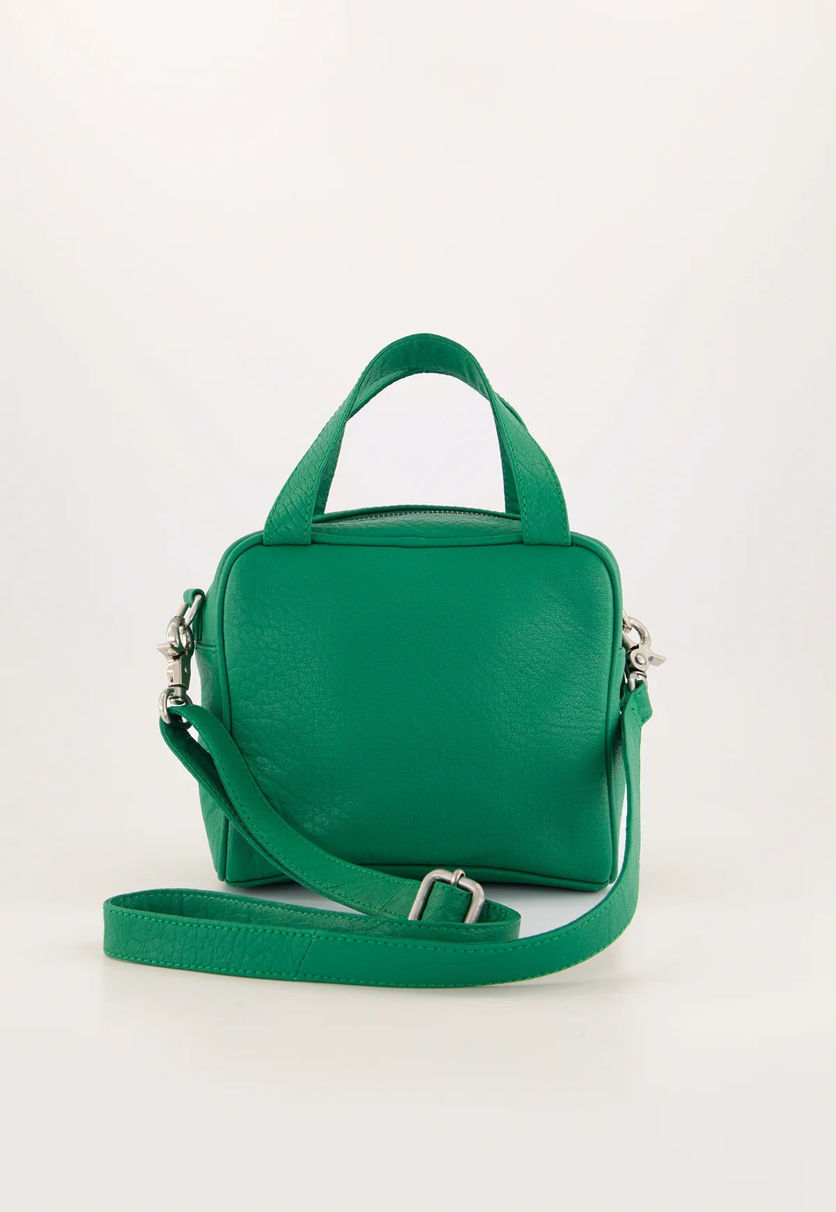 Nancybird Koren leather cross body or handbag in verdant green.