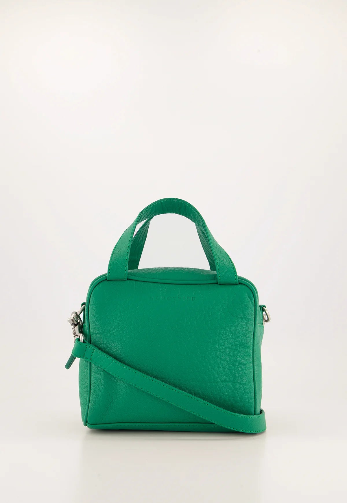 Nancybird Koren leather cross body or handbag in verdant green.