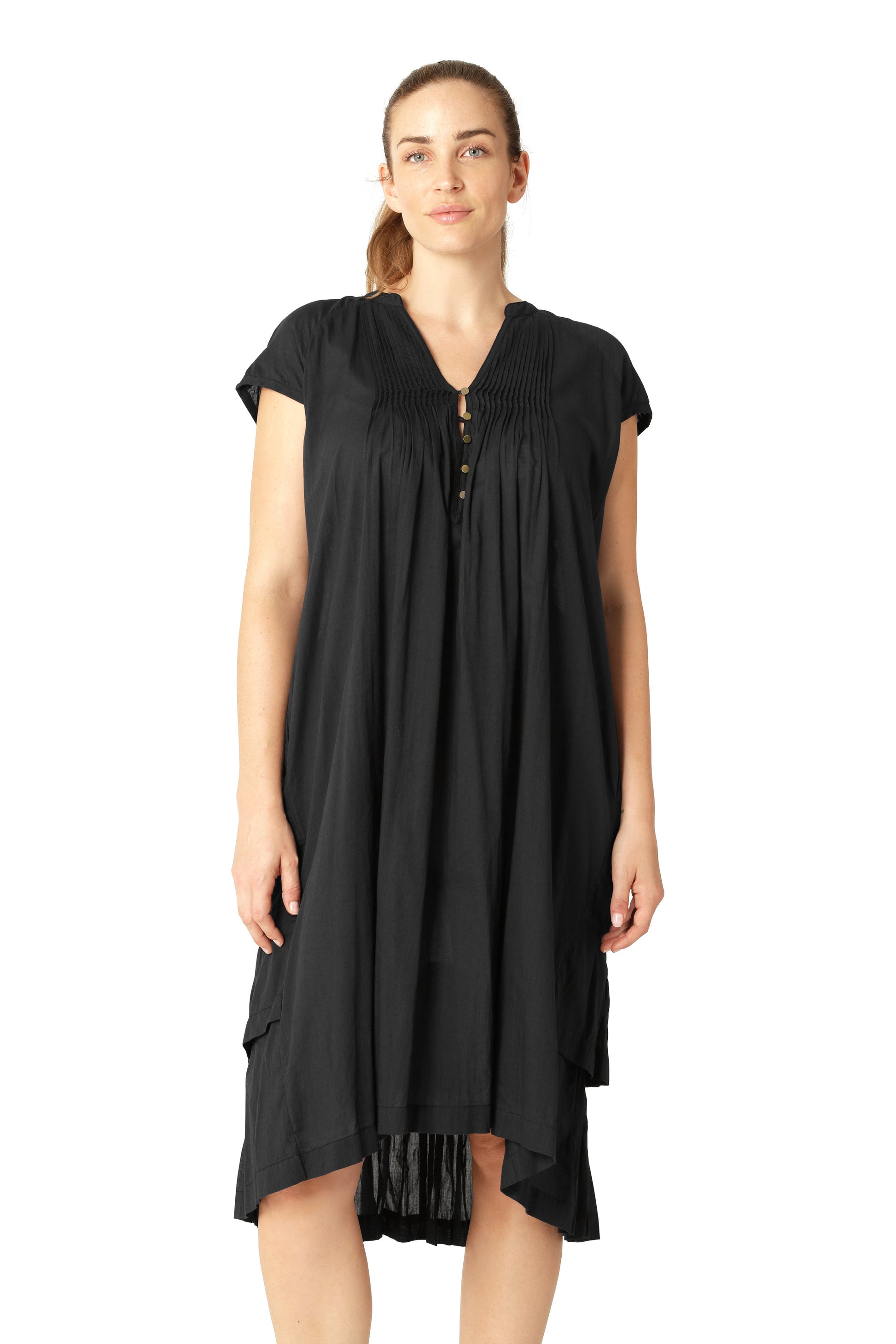 Ilse Jacobsen short sleeve cotton dress in dark indigo.
