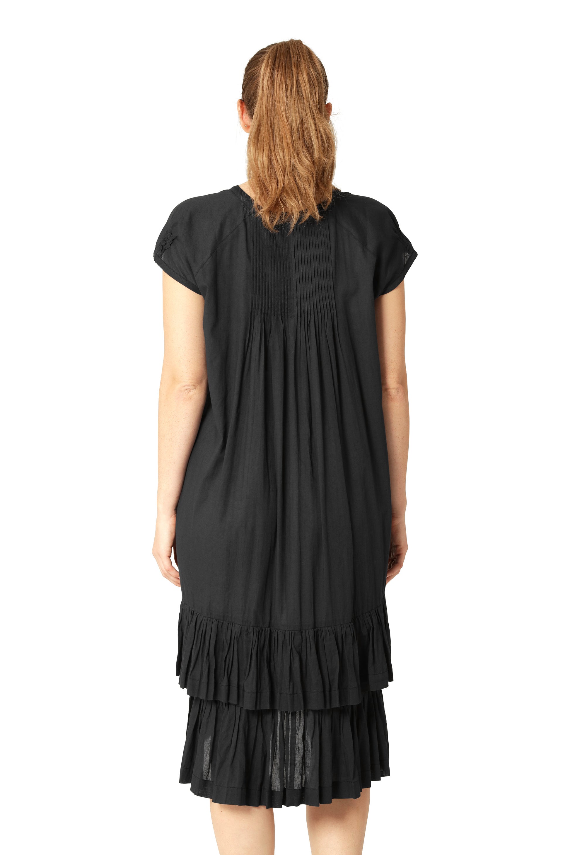 Ilse Jacobsen short sleeve cotton dress in dark indigo.