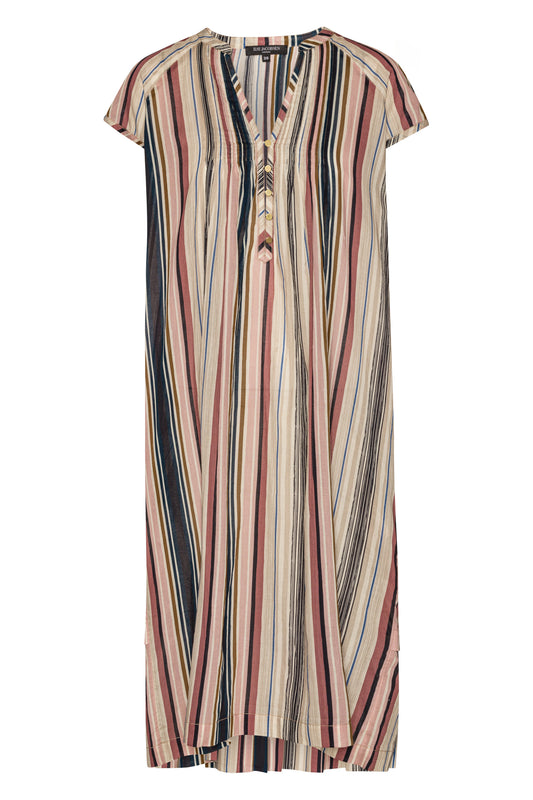 Ilse Jacobsen beige stripe cotton sundress.