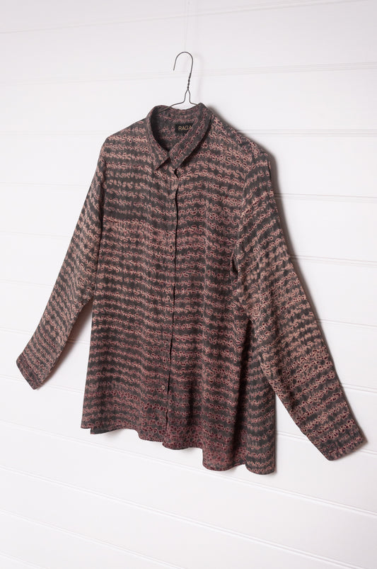 Raga Rasha shirt - petrol shibori
