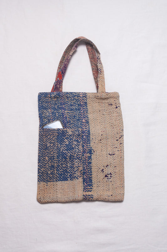 Vintage kantha quilt tote bag.