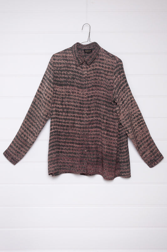 Raga Rasha shirt - petrol shibori