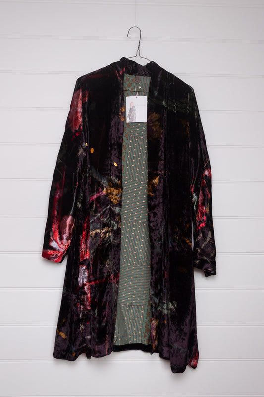 Yavï silk coat - Midnight florals