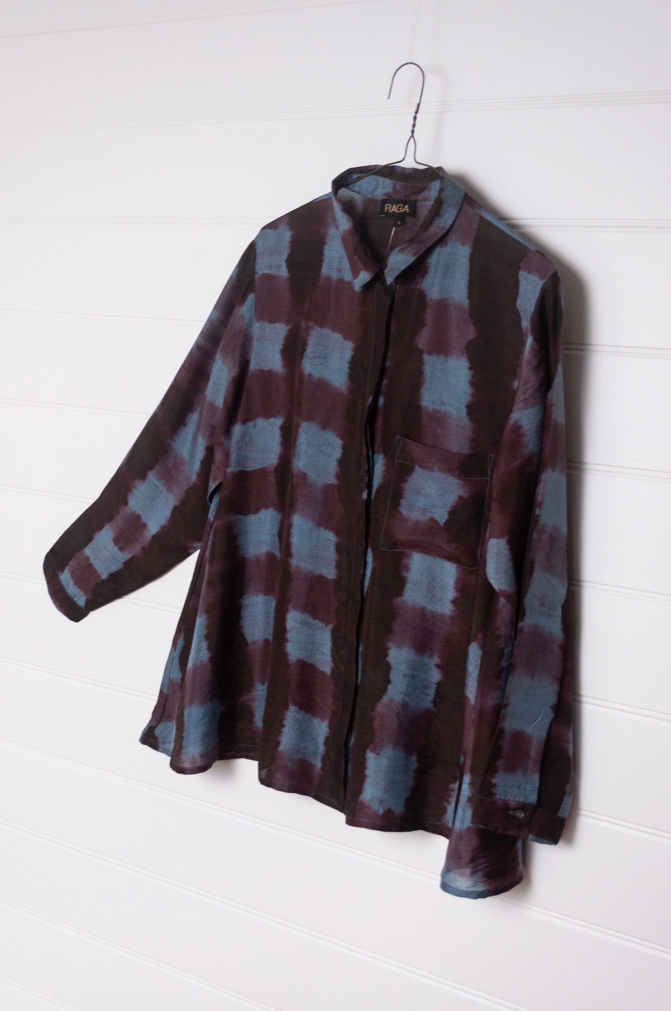Raga Pabla shirt - wine silk shibori