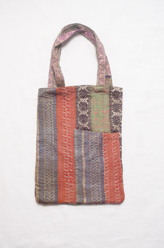 Vintage kantha quilt tote bag.