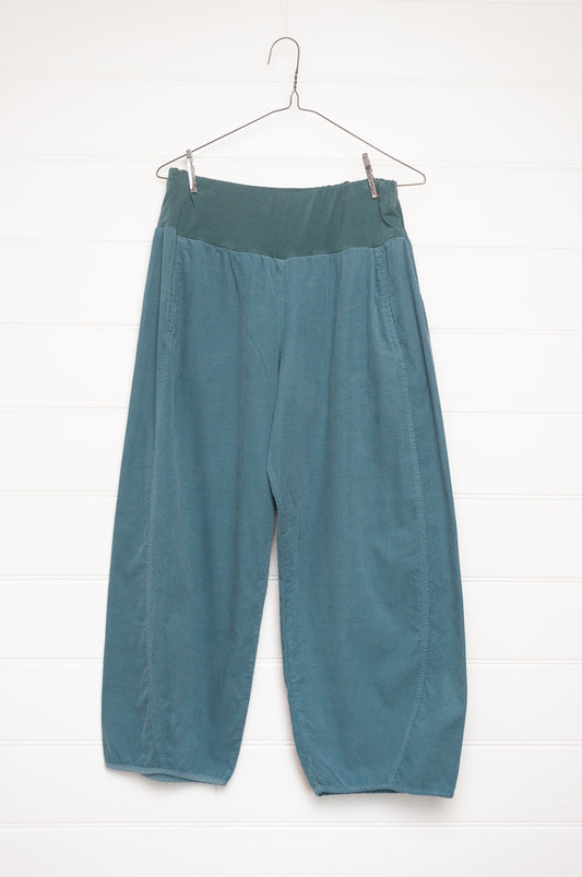 Valia superfine Sydney pants in lightweight fine corduroy in lagoon mid bue.