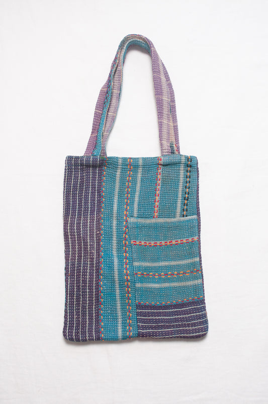 Vintage kantha quilt tote bag.