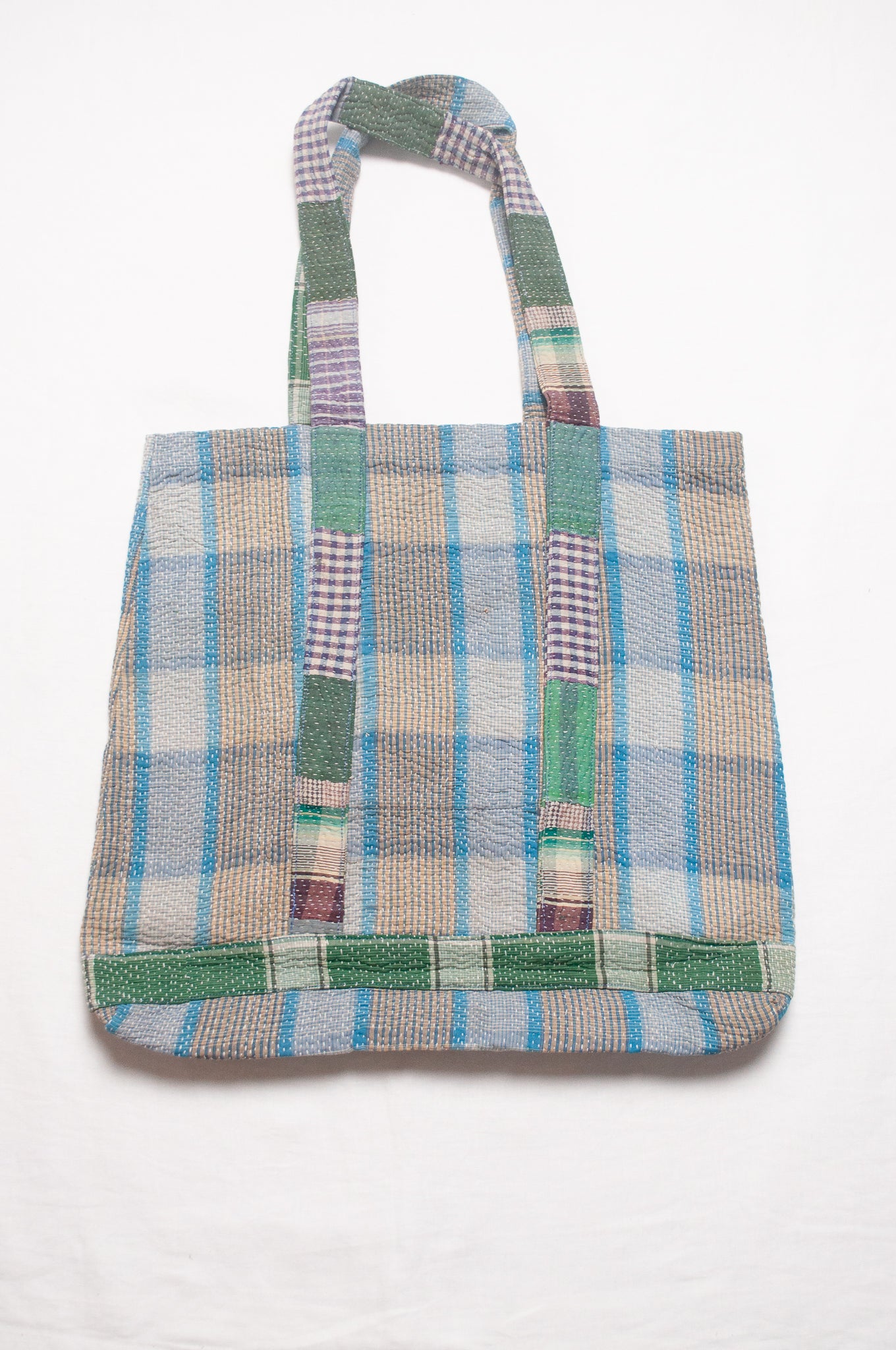 Vintage kantha quilt market tote bag.