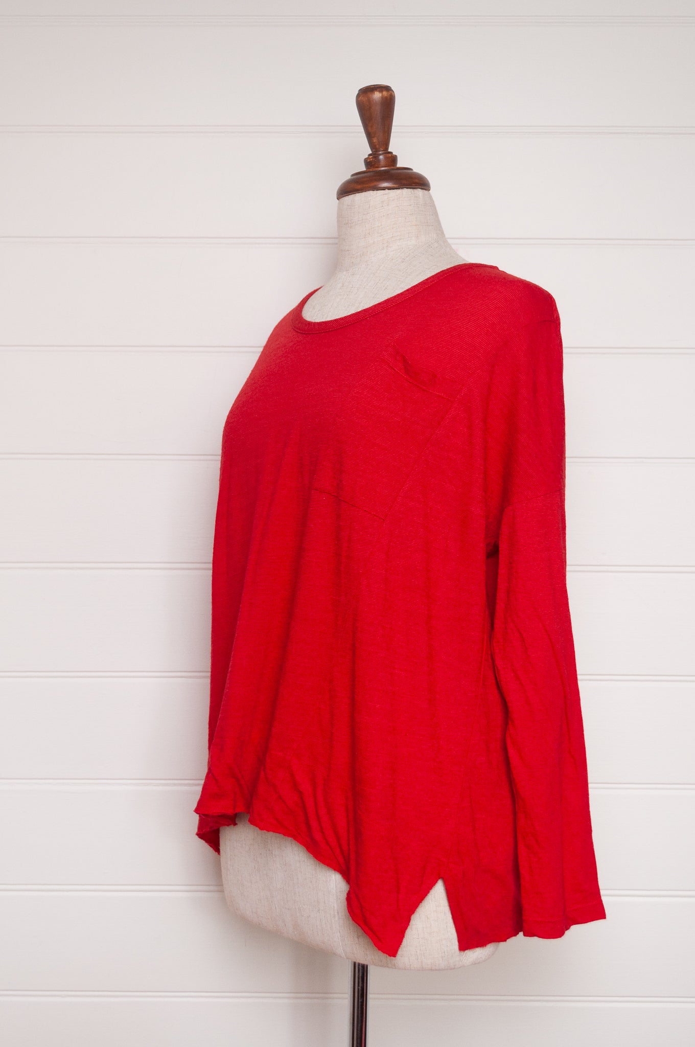 Valia merino wool jersey Dream tunic in red.