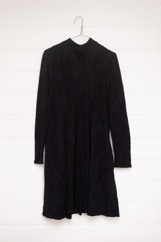 Valia merino wool jersey jacquard print Oaks jacket in black.