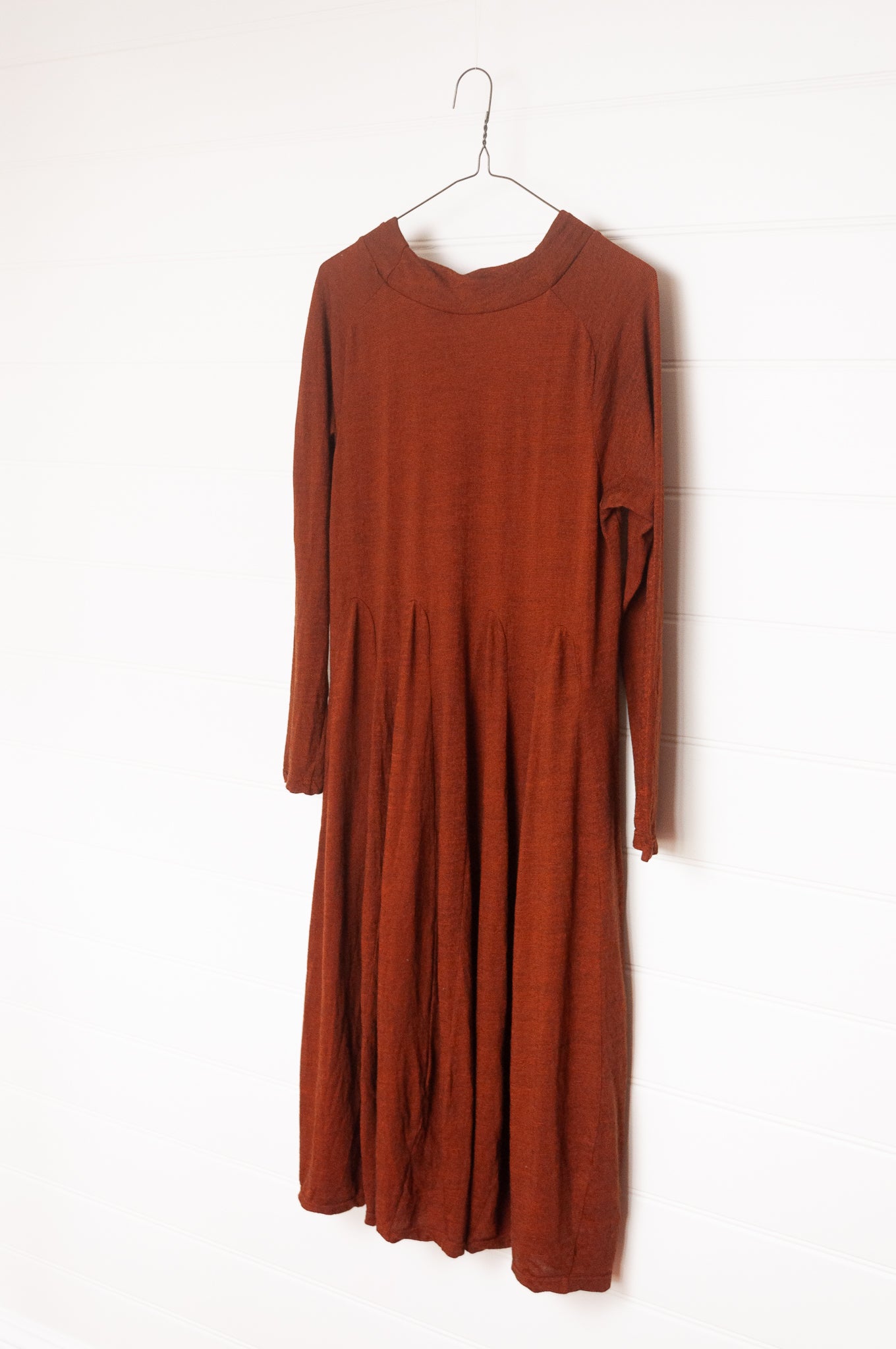 Valia merino wool jersey Prado dress in desert tan.