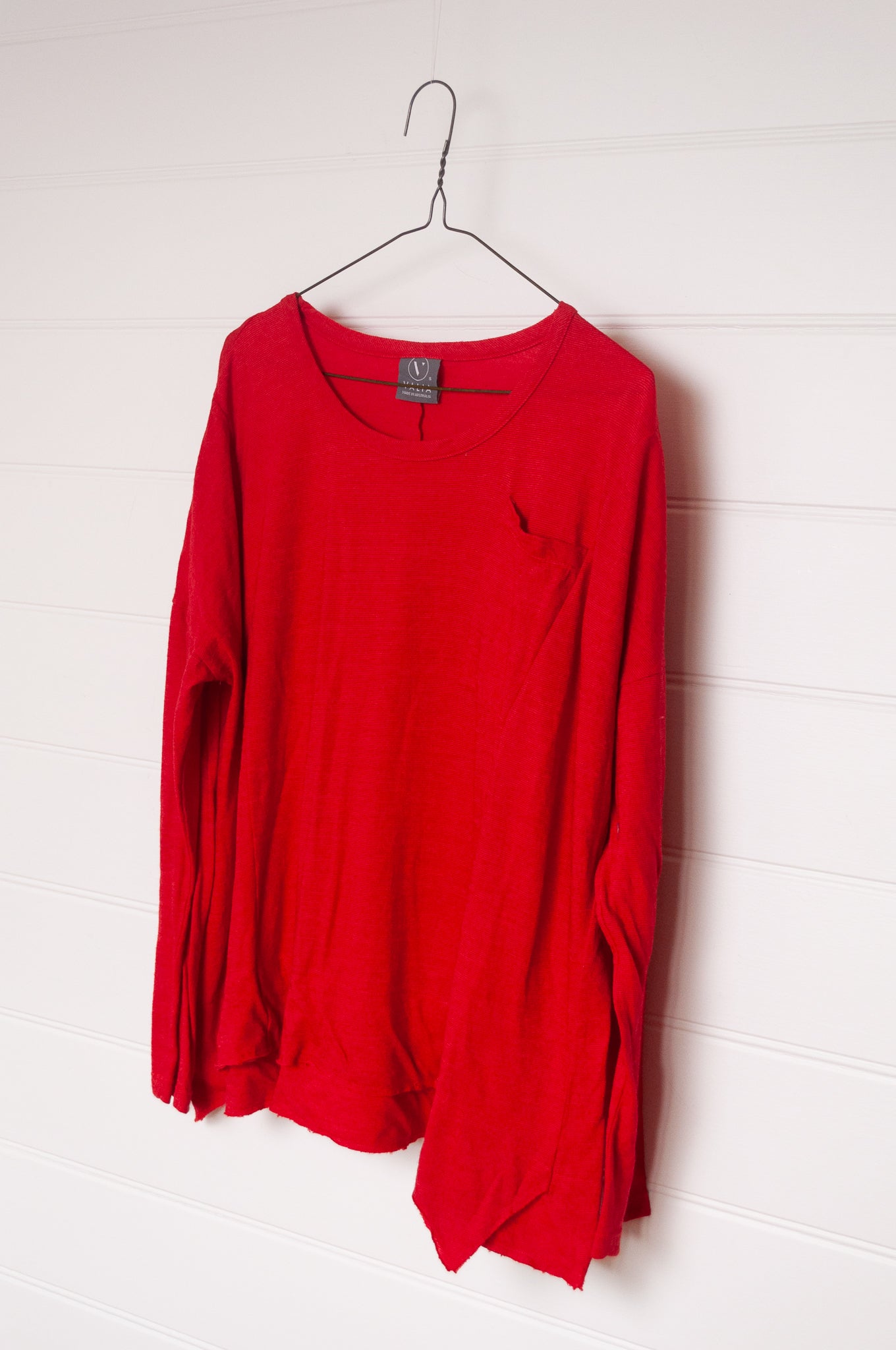 Valia merino wool jersey Dream tunic in red.