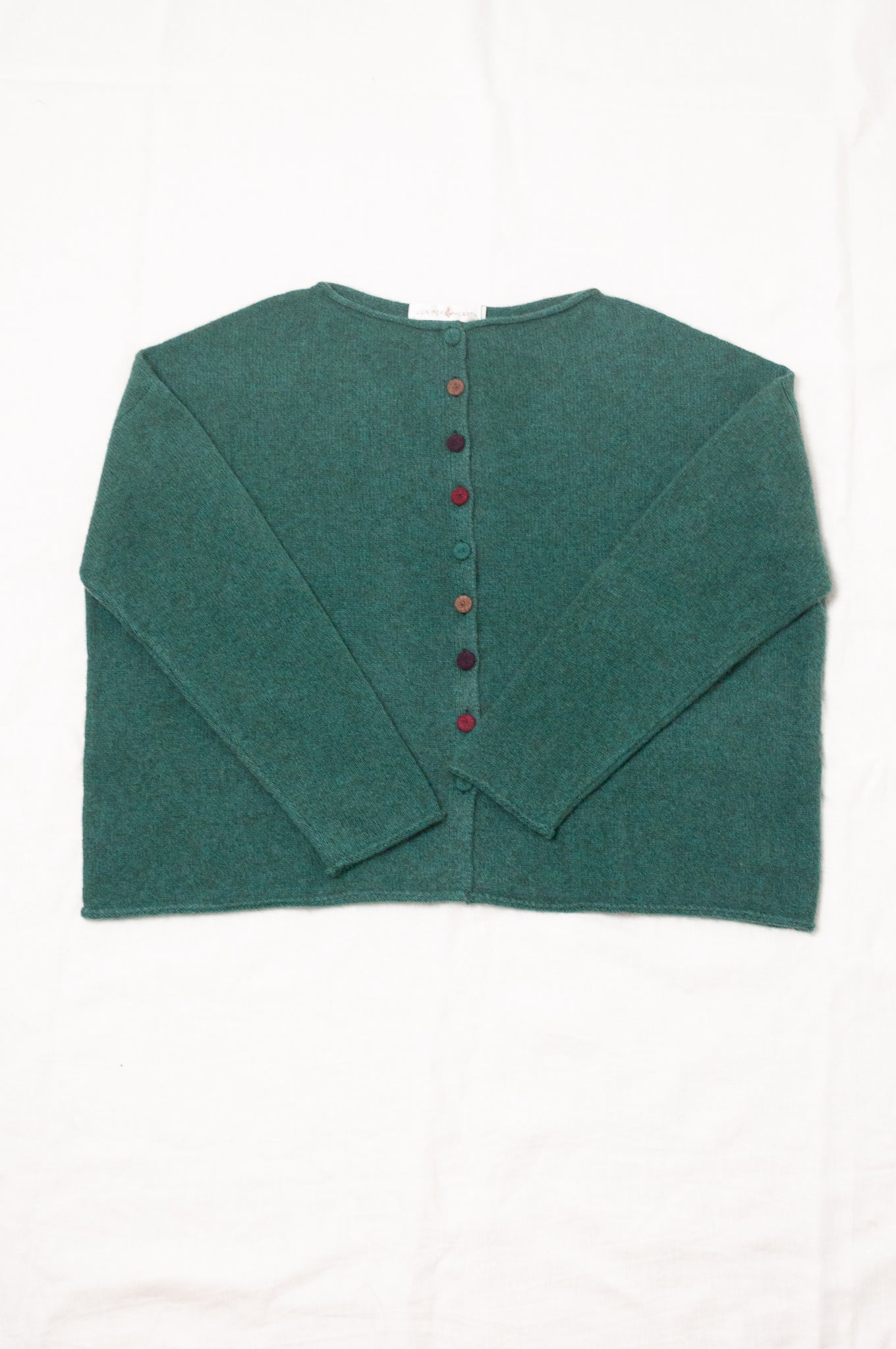 One size baby yak reversible cardi - emerald