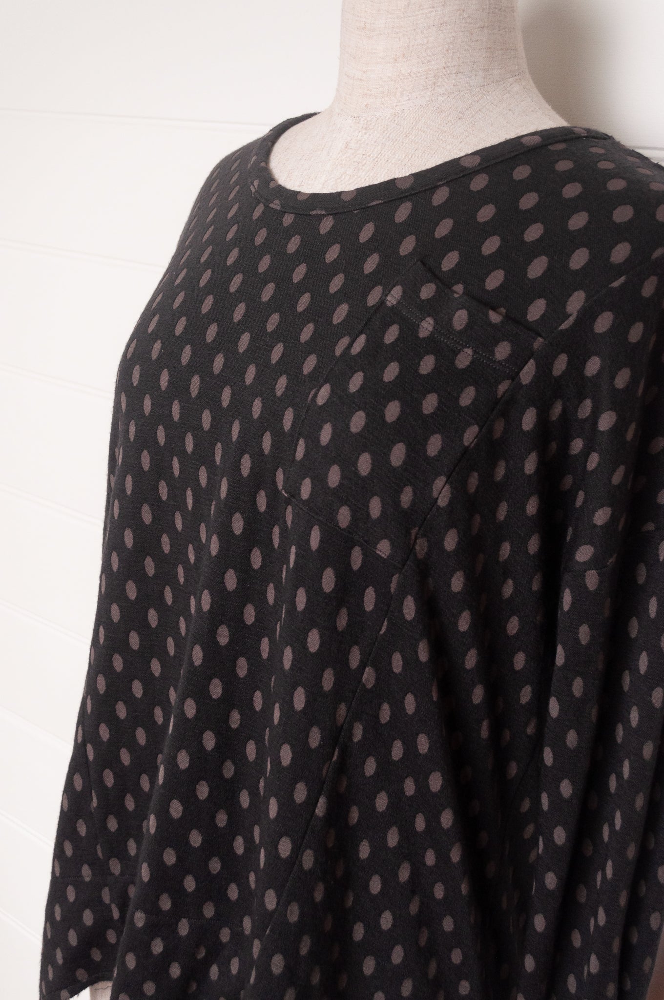 Valia Barcelona wool jersey tunic in slate.