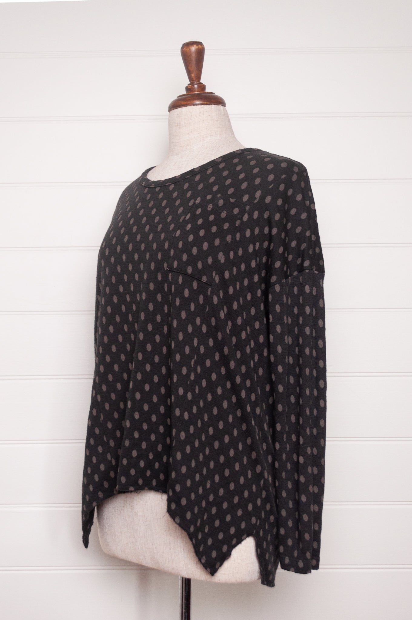 Valia Barcelona wool jersey tunic in slate.