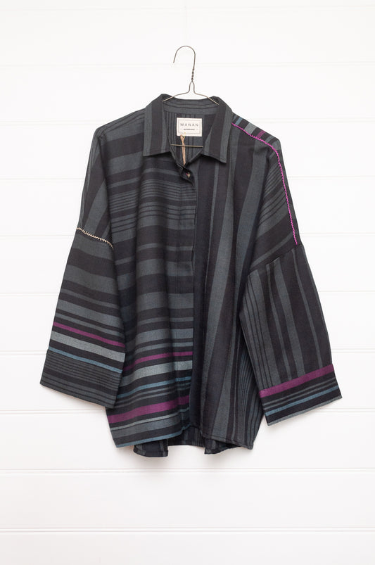 Manan Ellen dolman sleeve shirt - charcoal