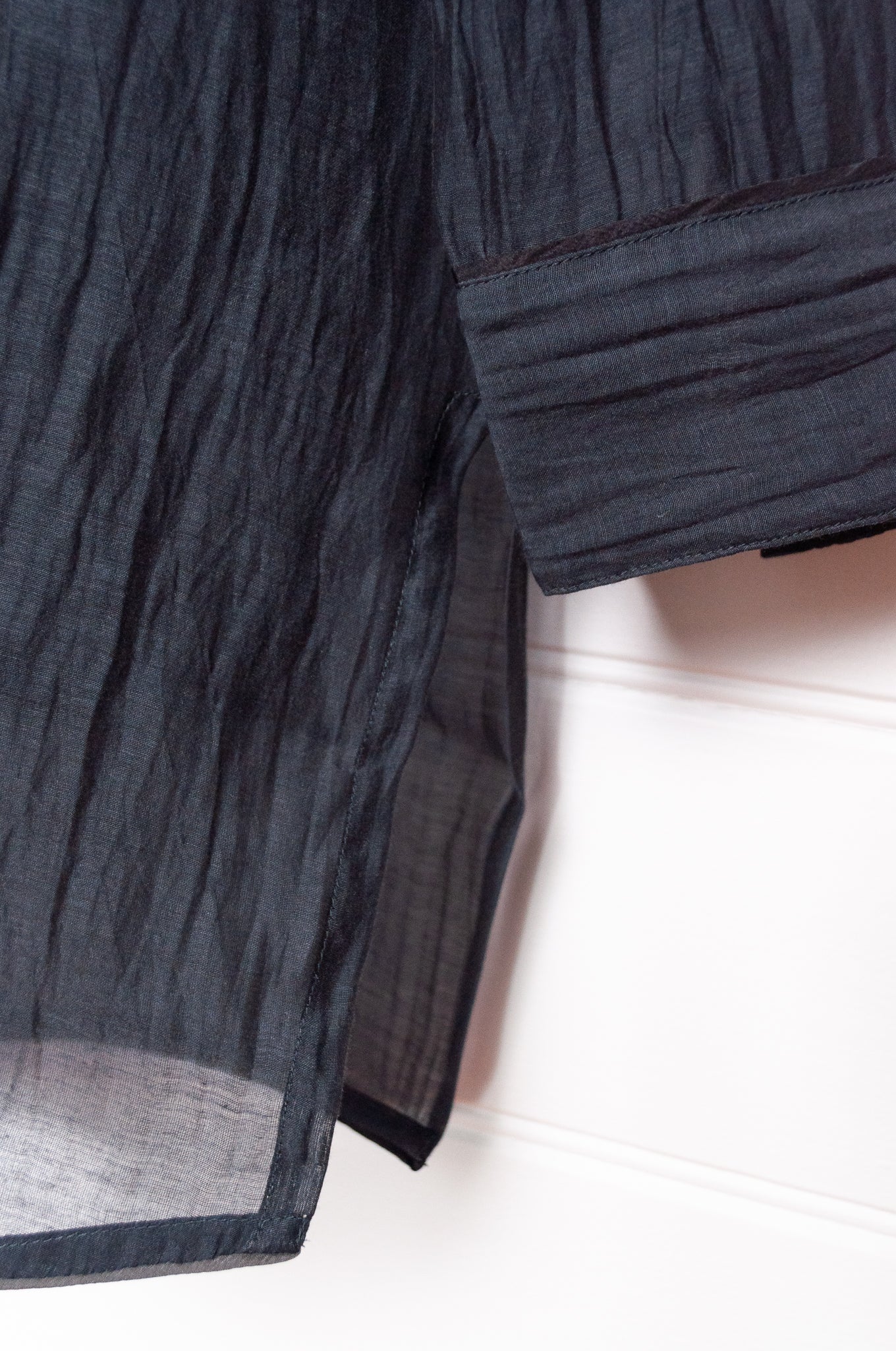 Manan fine cotton silk button up longline shirtwith matching silk camisole.
