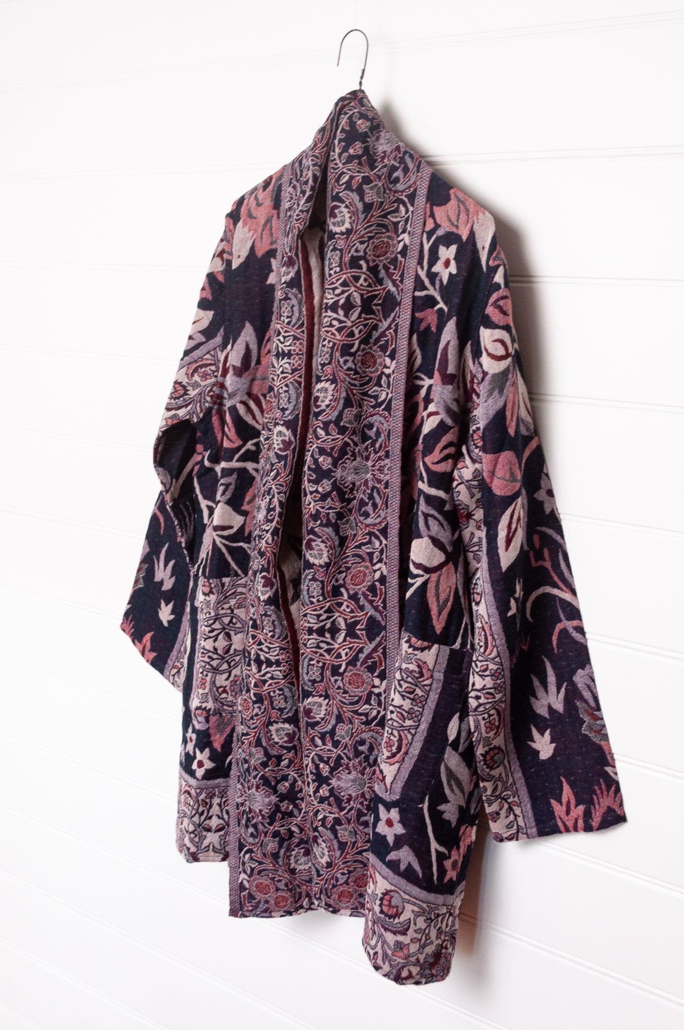 Manan Kami reversible wool jacket - Tree of Life ink