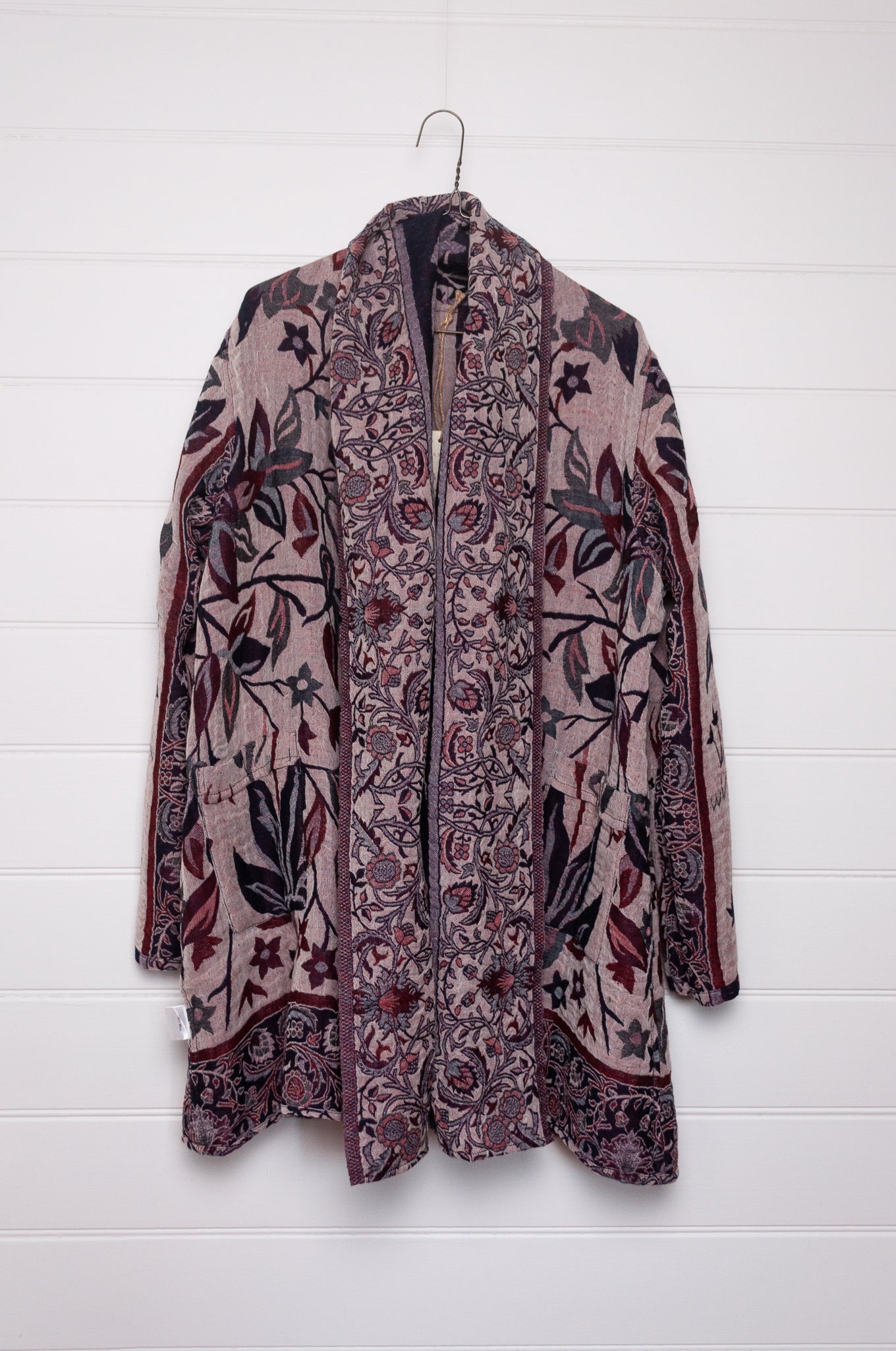 Manan Kami reversible wool jacket - Tree of Life ink