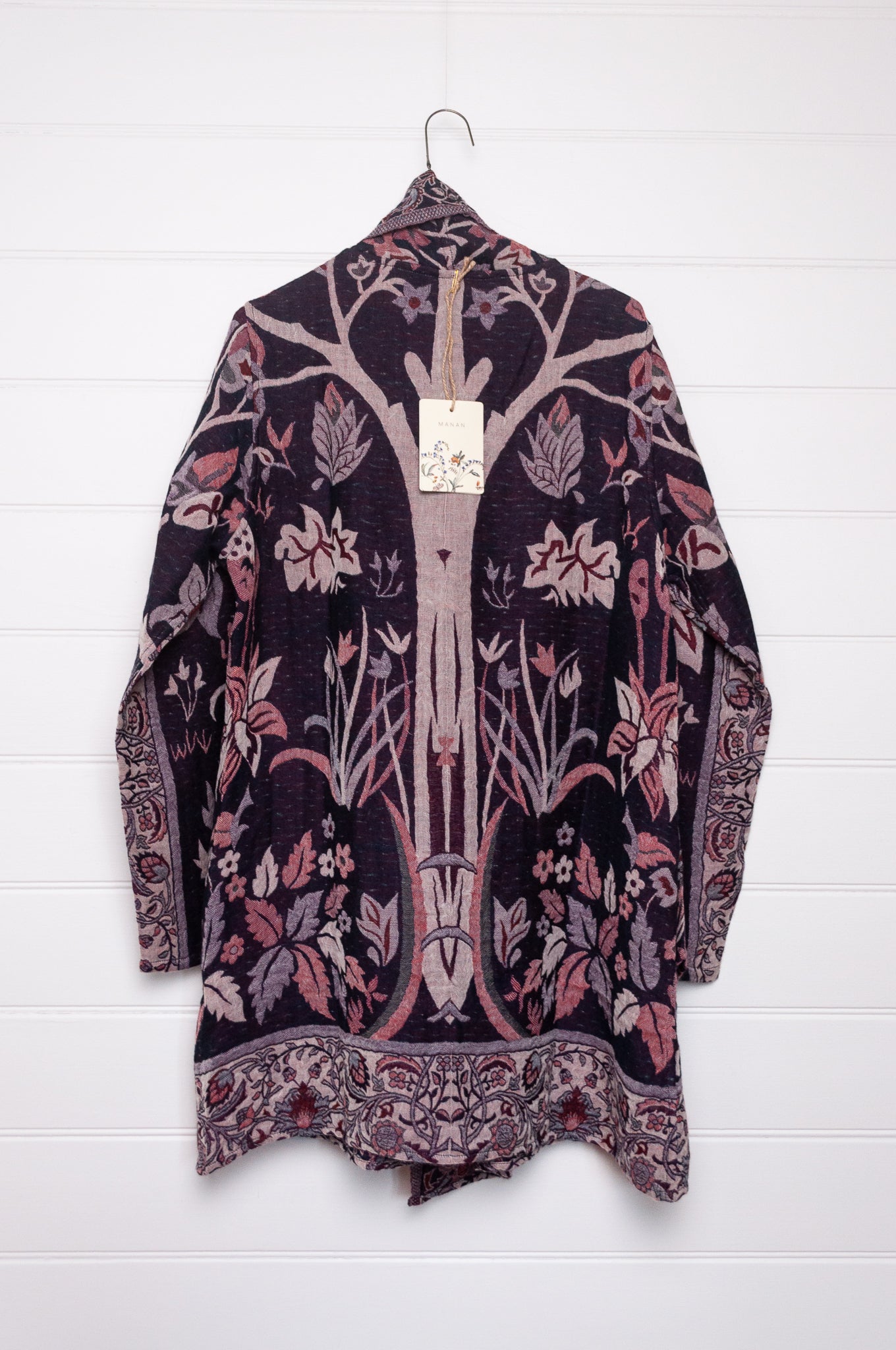 Manan Kami reversible wool jacket - Tree of Life ink