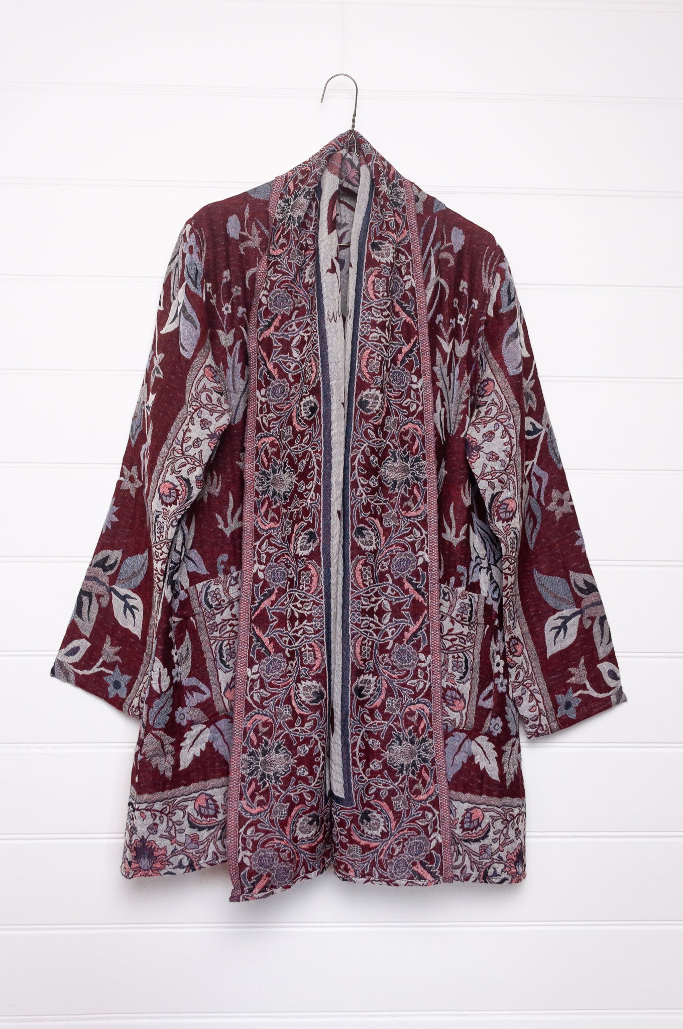 Manan Kami reversible wool jacket - Ruby garden