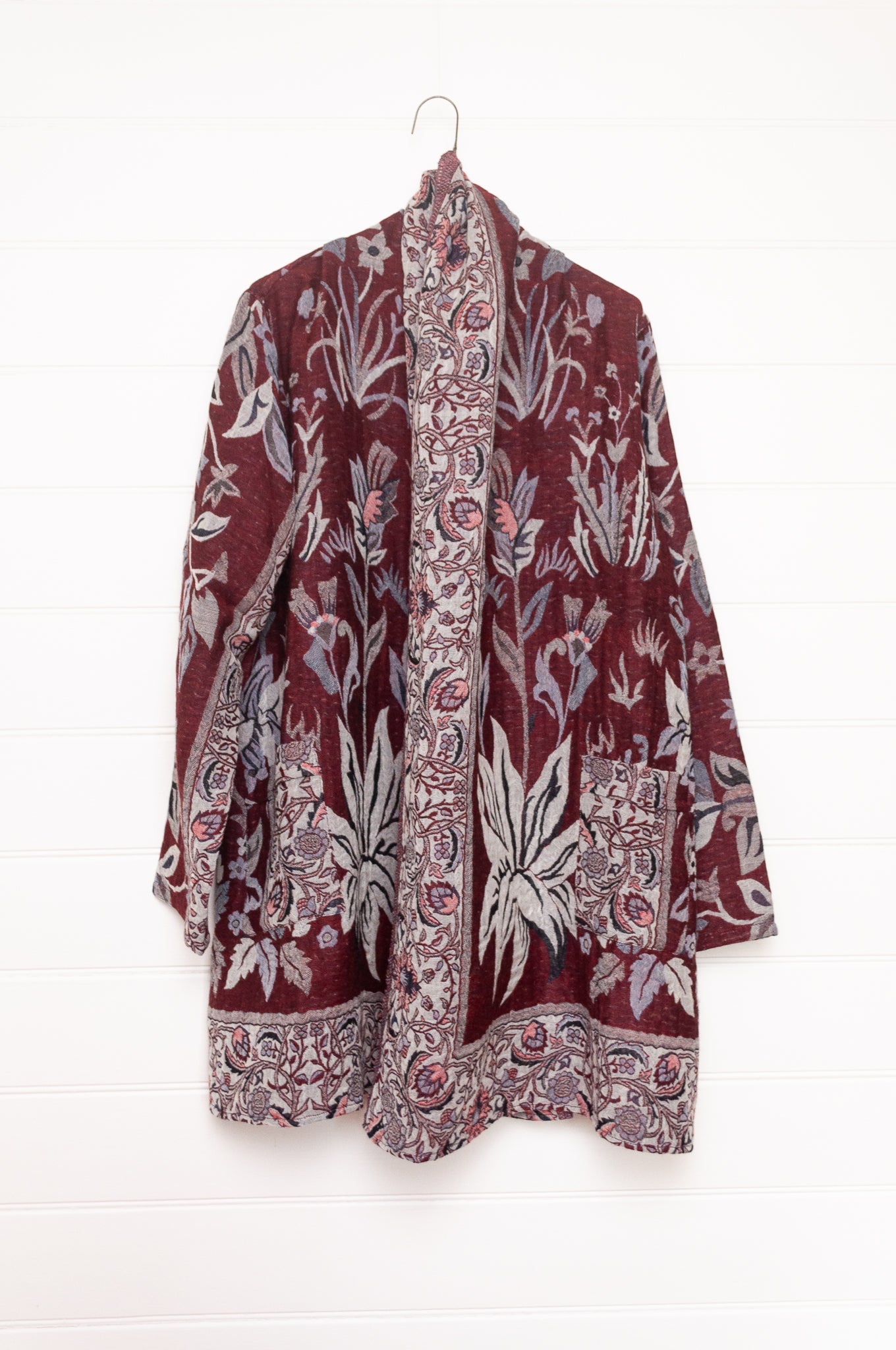 Manan Kami reversible wool jacket - Ruby garden
