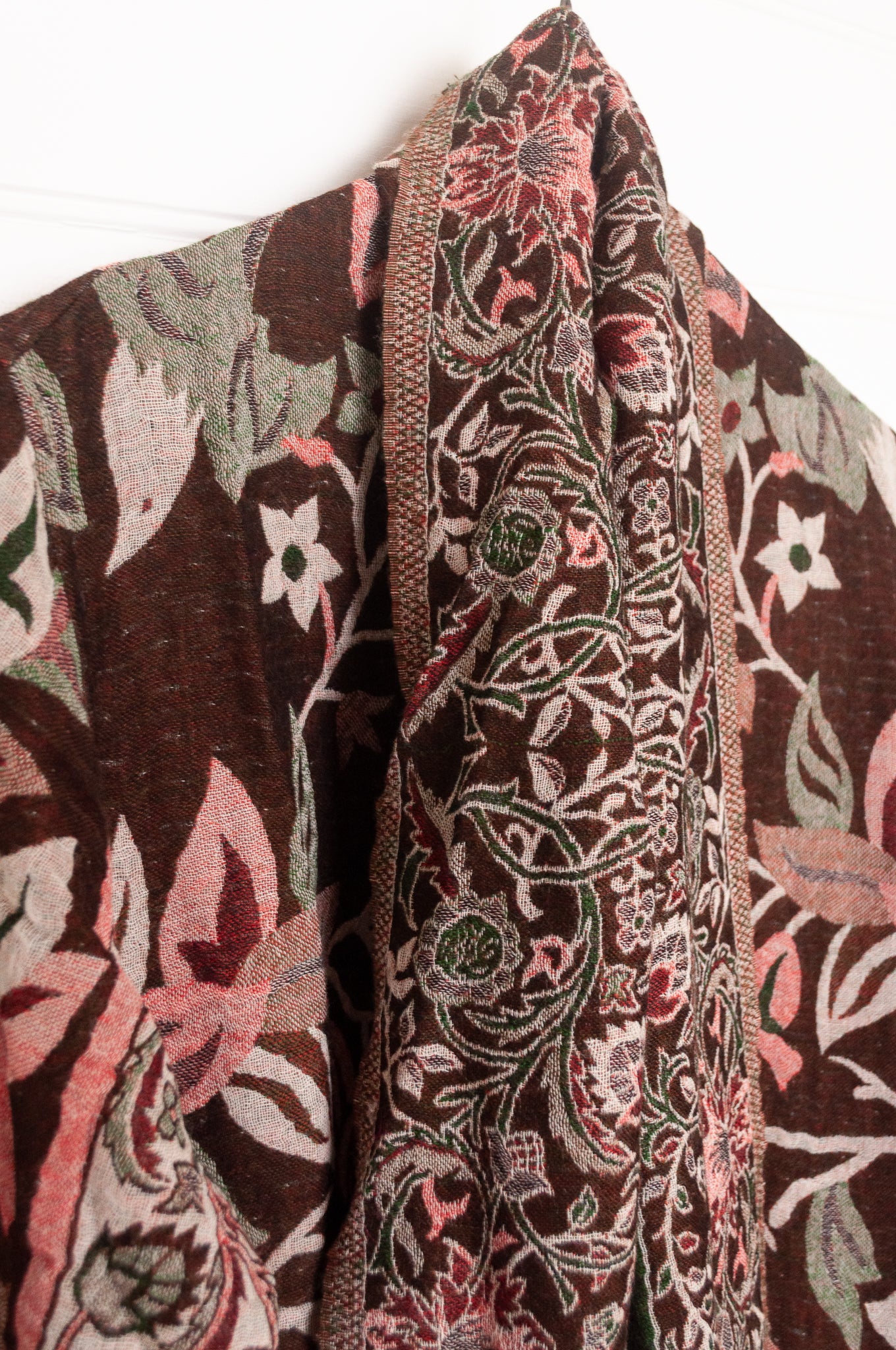 Manan Kami reversible wool jacket - Tree of Life chocolate