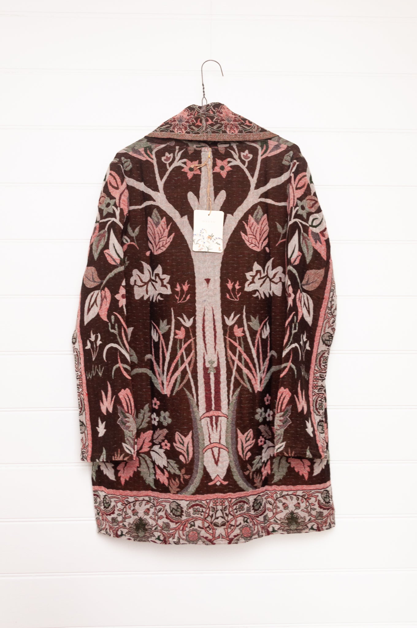 Manan Kami reversible wool jacket - Tree of Life chocolate
