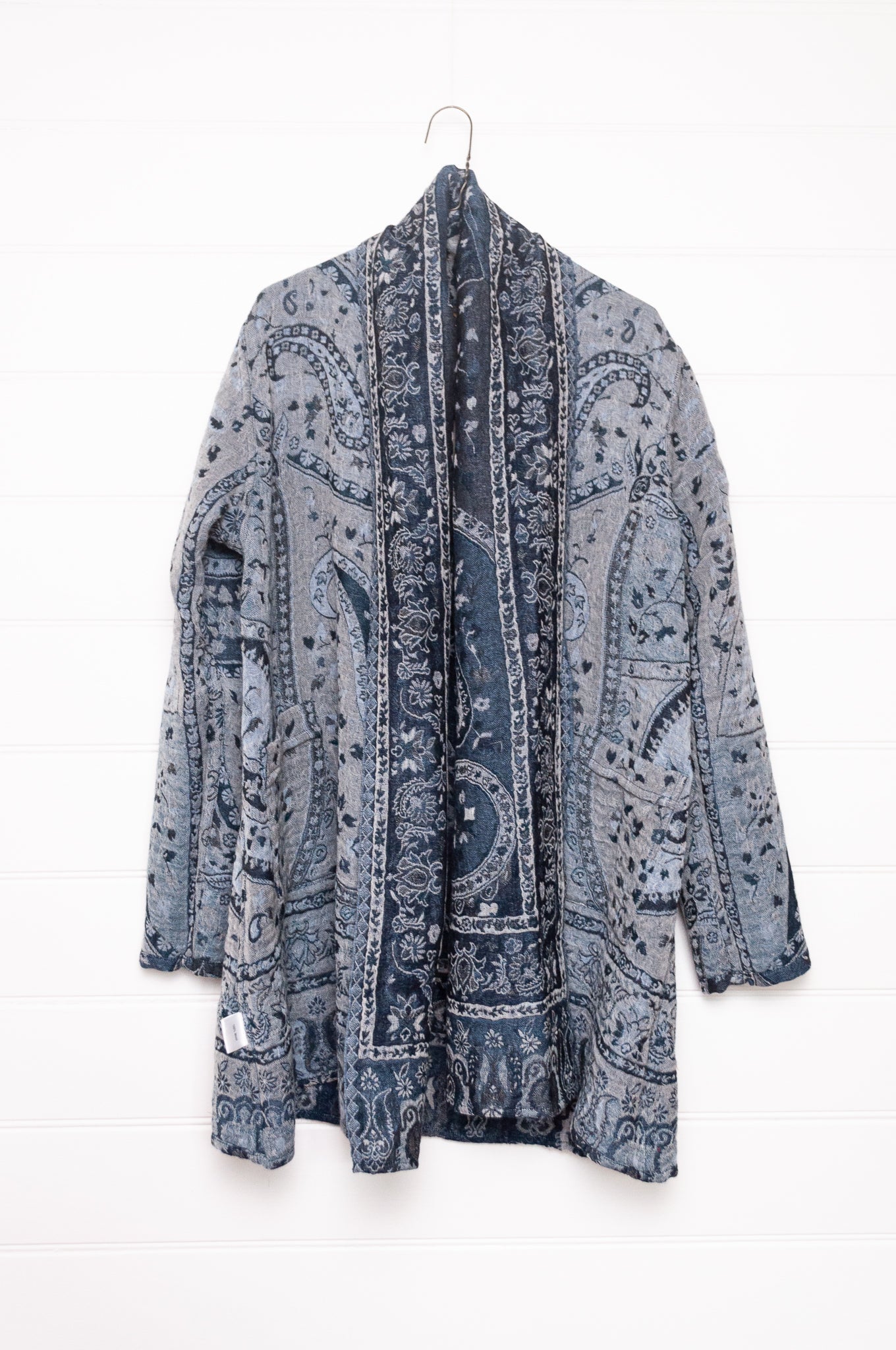 Manan Kami reversible wool jacket - Indigo paisley
