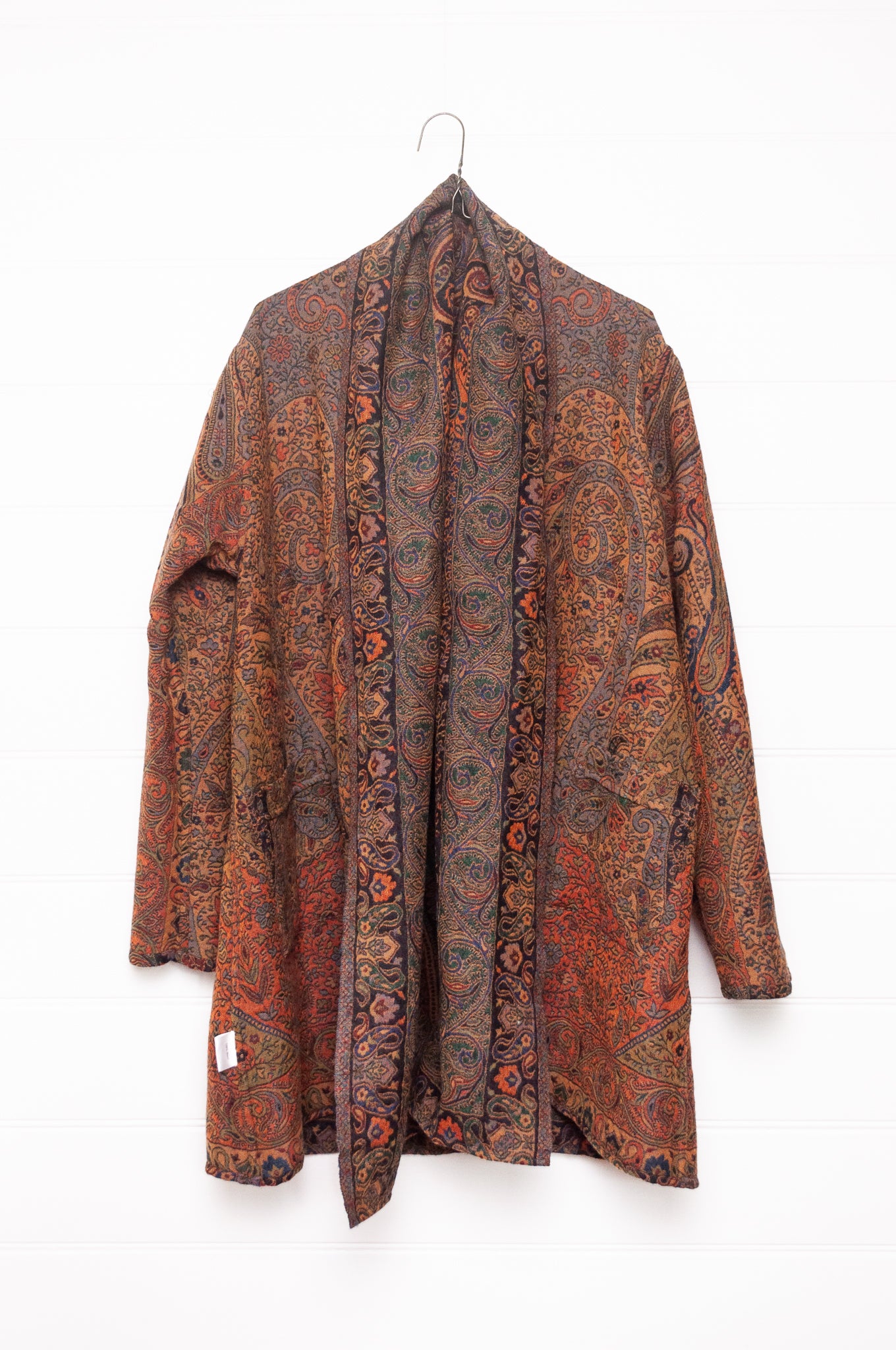 Manan Kami reversible wool jacket - Burgundy paisley