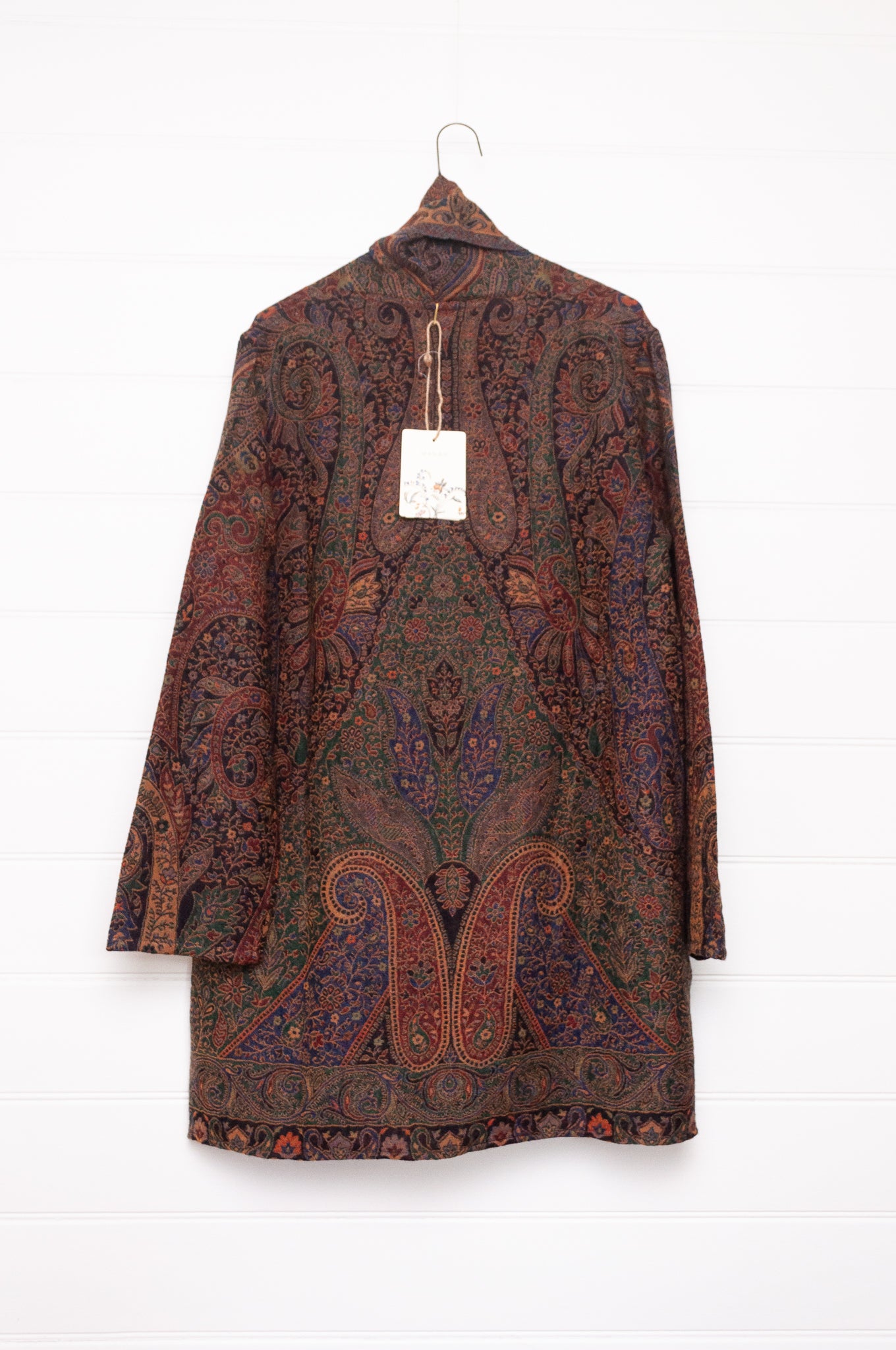 Manan Kami reversible wool jacket - Burgundy paisley