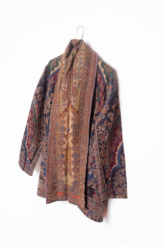 Manan Kami reversible wool jacket - Mahana jewel