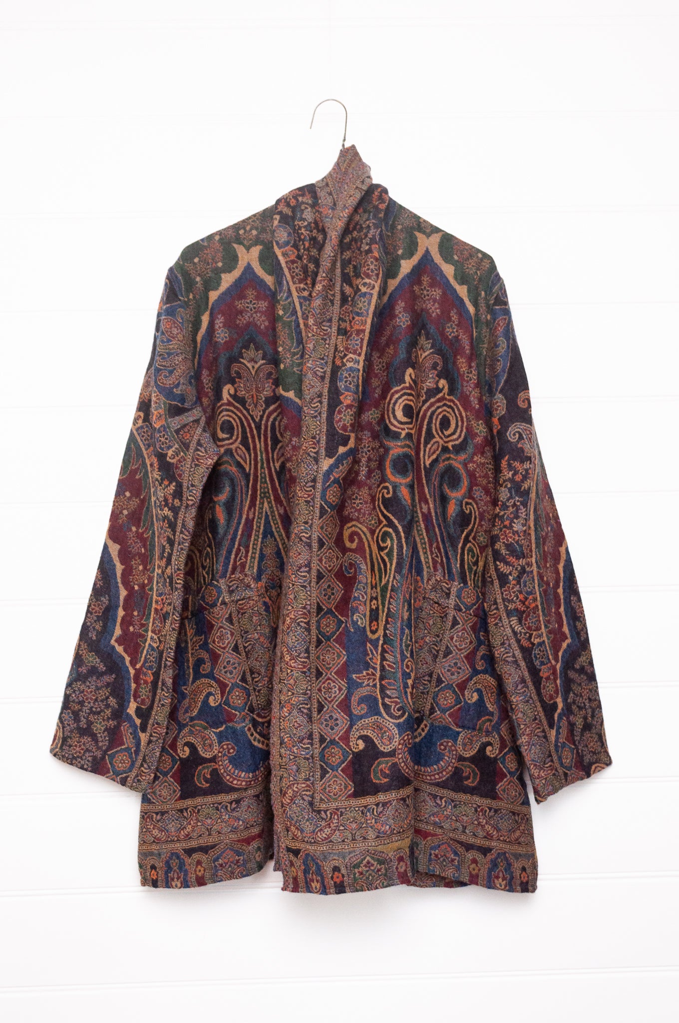 Manan Kami reversible wool jacket - Mahana jewel