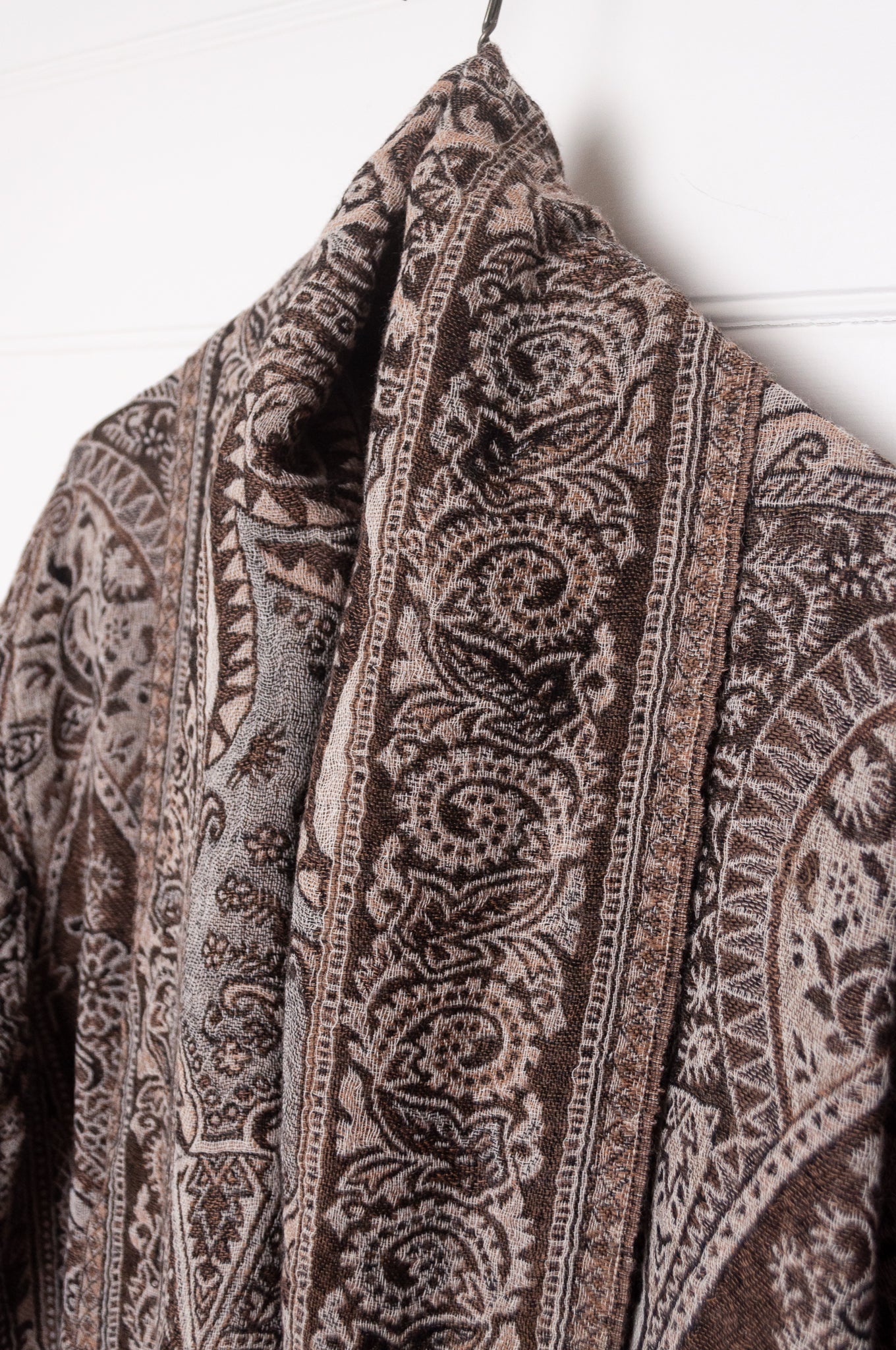 Manan Kami reversible wool jacket - Earth paisley